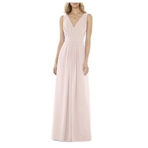 Social Bridesmaids V-Neck Georgette Blush Dress